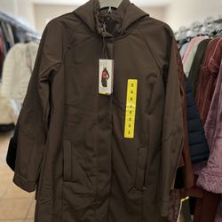 Mondetta Long Jacket Brown Fleece Lined Size Small And Medium 