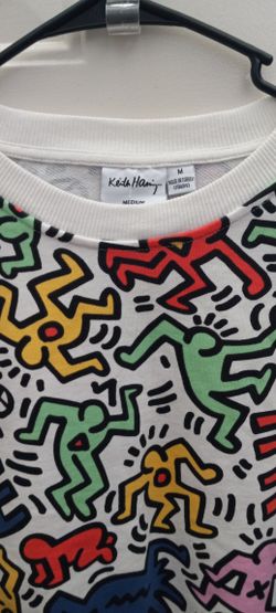Keith Haring Foundation Pop Art All Over Print Sweatshirt Size Medium Nice Condition