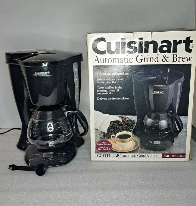 Cuisinart Automatic Grind & Brew DGB-300BK 10 Cup Coffee Maker Black