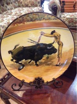 Bull Fighter Plate $55.00 CASH, TEXT FOR PRICES.