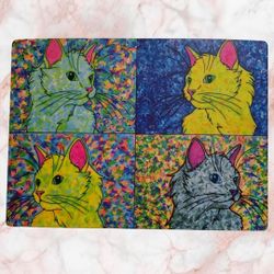 The 4 faces of cats Artwork Magnet