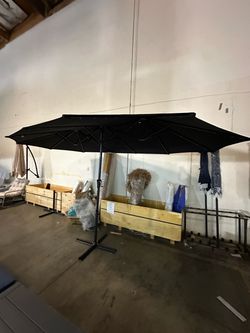 Brand New 15’ Twin Rectangular Double Side Umbrella (base sell seperate)
