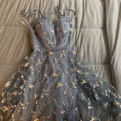 Blue Floral Dress- Medium 