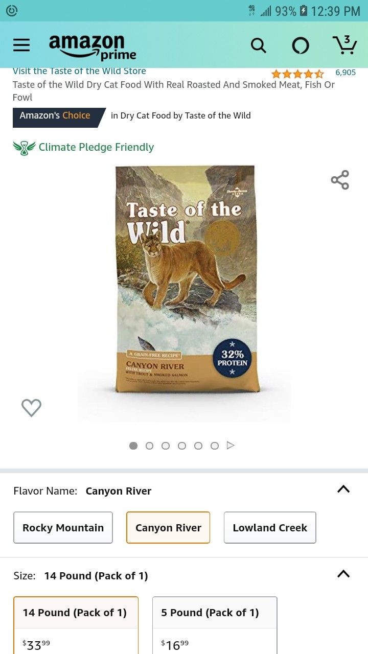 Petco Taste Of The Wild Cat Food "Canyon River"