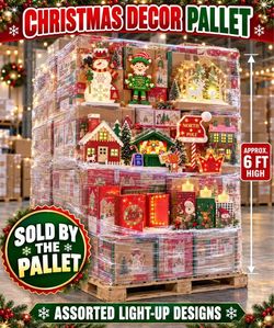 Christmas merchandise pallets for sale! Light up decorations small items 600+pieces