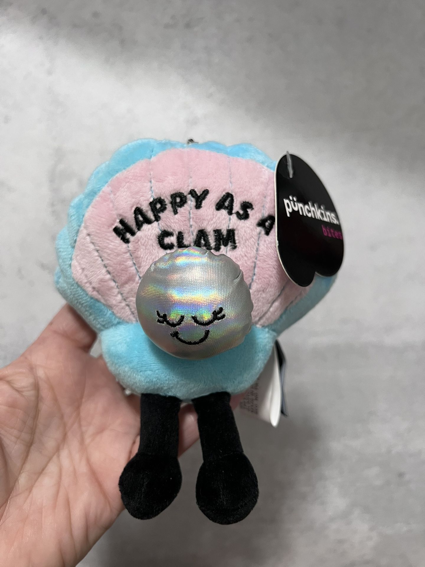 Punchkins Bites Happy as a Clam 4" Plush Bag Charm BTCLA New with Tags