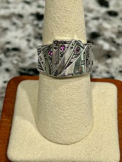 NEW  S925 Sterling Silver Poker Ring 