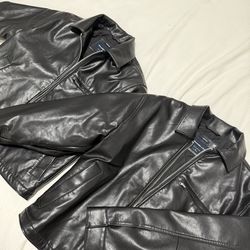 abercrombie & fitch black leather jackets