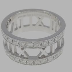 Tiffany Diamond 18K White Gold Ring  Size 6.75