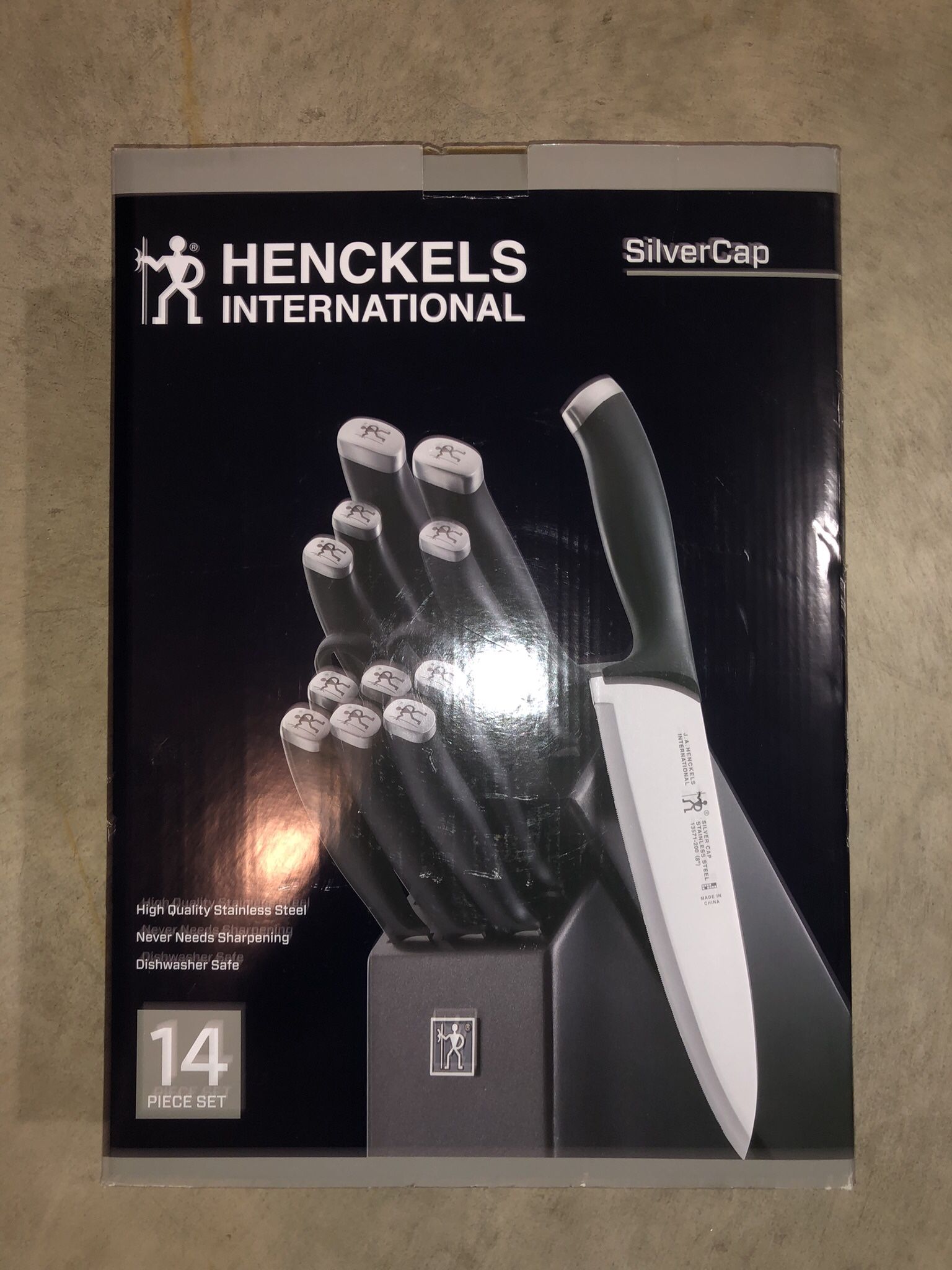 Henckels Silvercap 14 Piece Stainless Steel Knife Block Set Get All