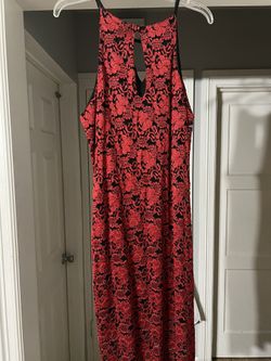 Red With Black Lace Dress