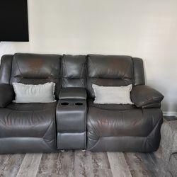 Leather  Love Seat Recliner 