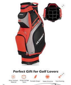 NEW ! Costway 10.5" Golf Cart Bag 14-Way Dividers 7 Zippered Pockets