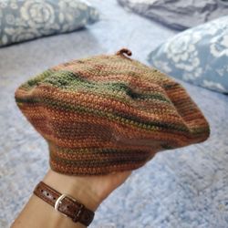 Handmade Crochet Earth Tone Beret