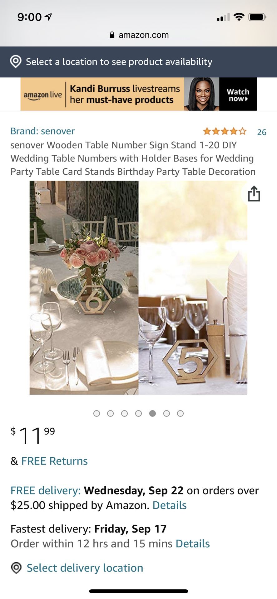 Table Numbers