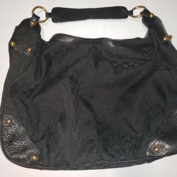 Gucci Hobo Saddle GG Monogram "Jackie" Bag Purse Designer Black Leather
