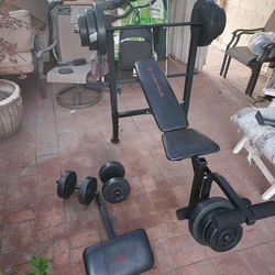 Bench Press Rack W/ 162.5 Pounds Of Weights