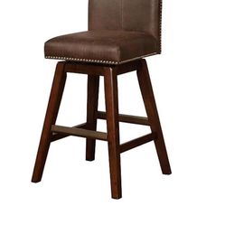 WOOD SWIVEL COUNTER STOOL Brown