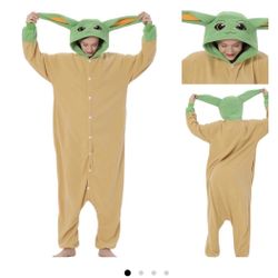 Yoda Kigurumi Onesies Anime Star Wars Pajamas Pyjamas Halloween Costume 