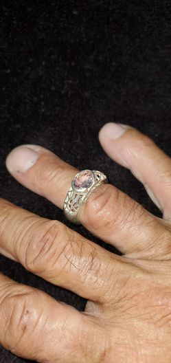 50'S Silver Filigree Kunzite Ring