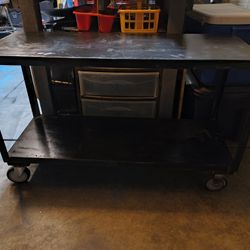 Uline Solid Steel Table Cart 