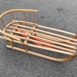 European Wooden Sled With Removable Back