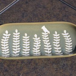 Mud Pie Green Leaf And Bird Everything Dish