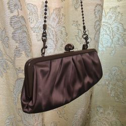 Coach Clutch Grey Satin