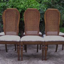 
BERNHARDT Antique 6 SET Cane Back Solid Wood Dining Chairs

