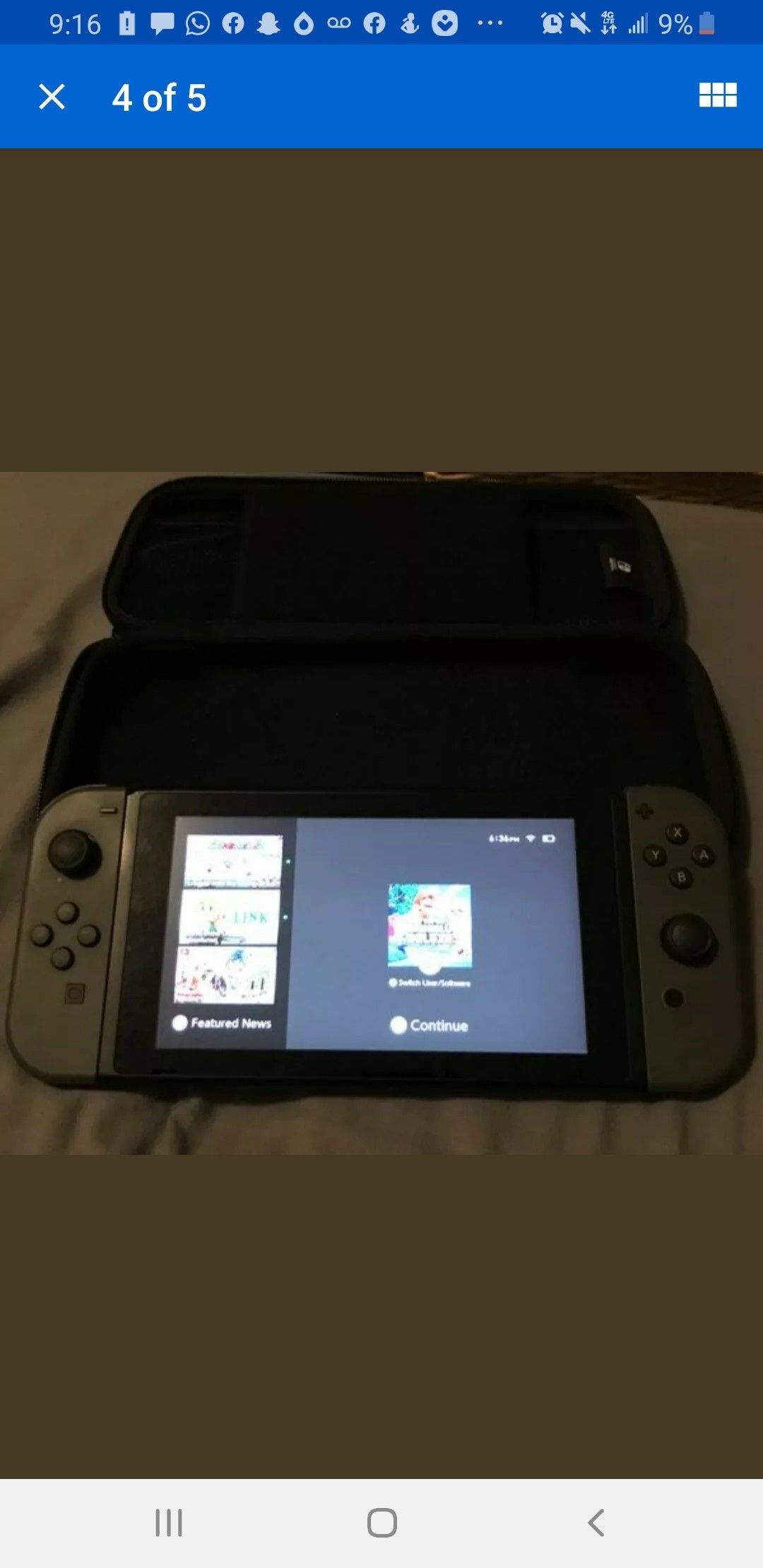 nintendo switch with game