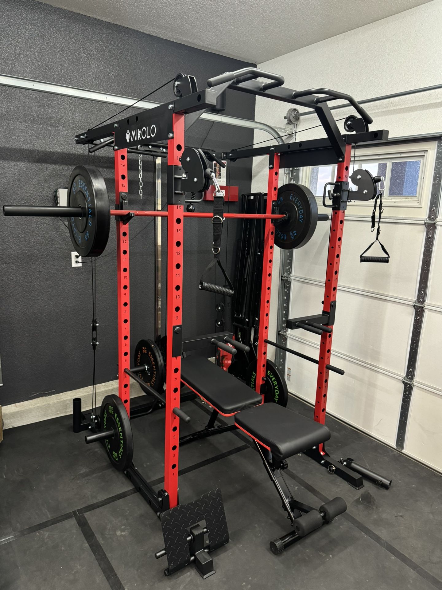 Starter Gym Mikolo K6 Power Rack,Bar,Bench & Weights