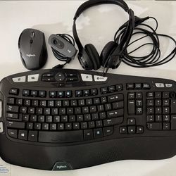 Logitech Wireless Keyboard/Mouse W/ Headset And Webcam