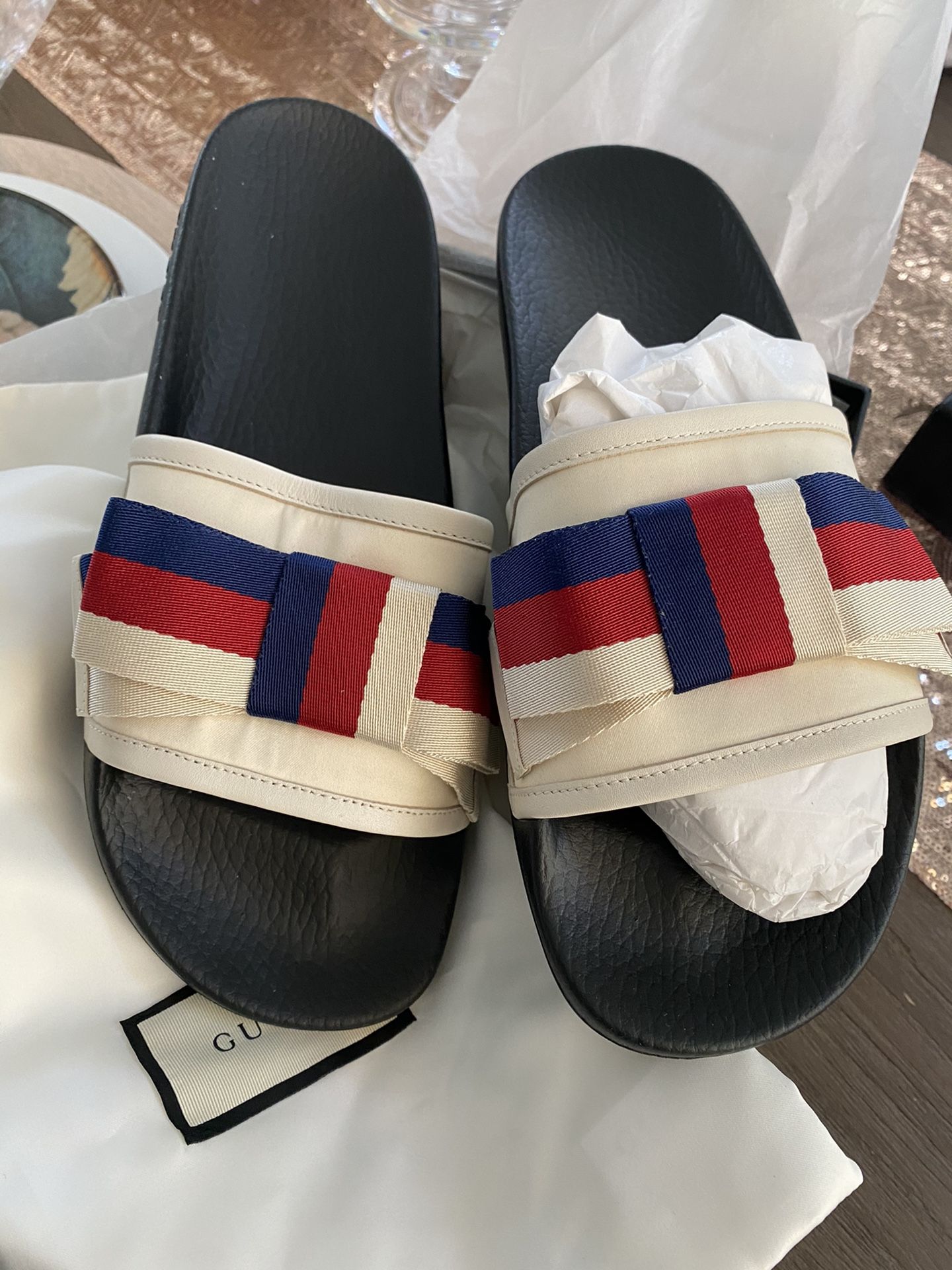 Gucci Pursuit Sylvie Slides Red White Blue