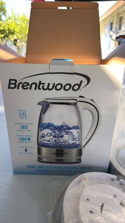 Brentwood 1.7L Cordless Glass Electric Kettle