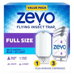 Zevo Flying Insect Trap & 3 Refill Cartridges