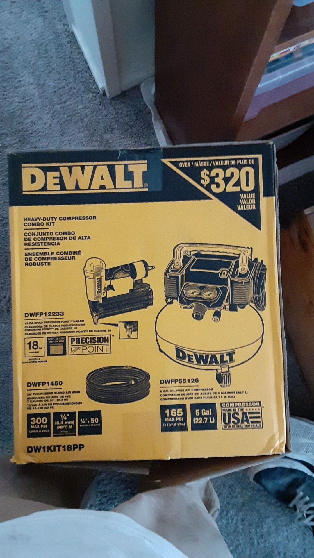 DeWalt heavy duty compressor combo kit