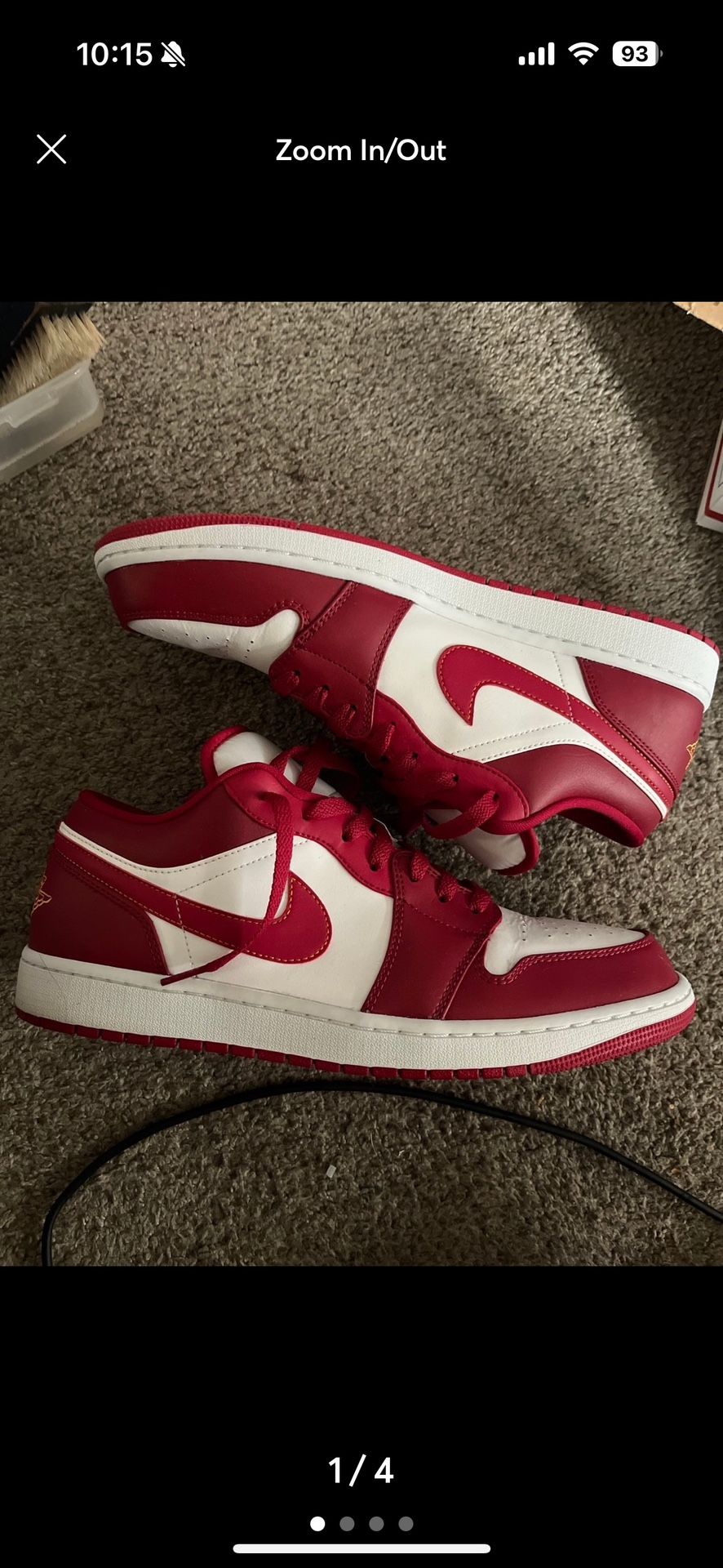 Nike Air Jordan 1 Low Cardinal Red Size 13 - Used