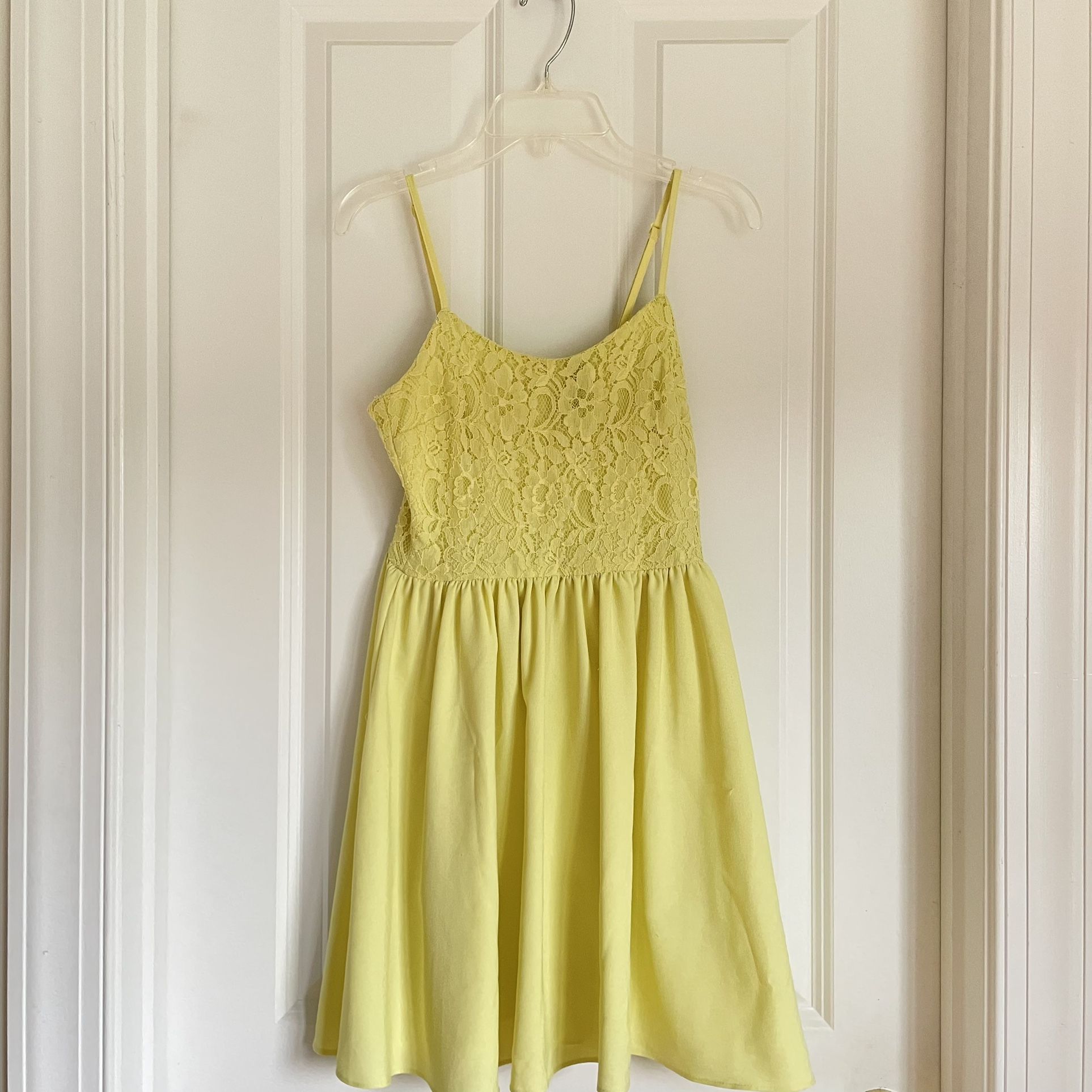 h&m mini yellow dress