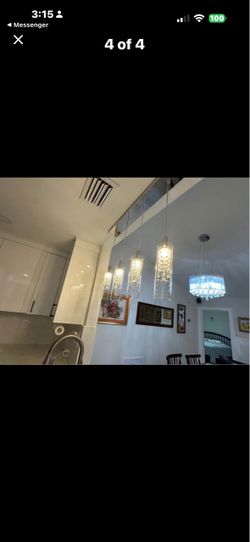 Crystal Cylinder Pendant Lights Set