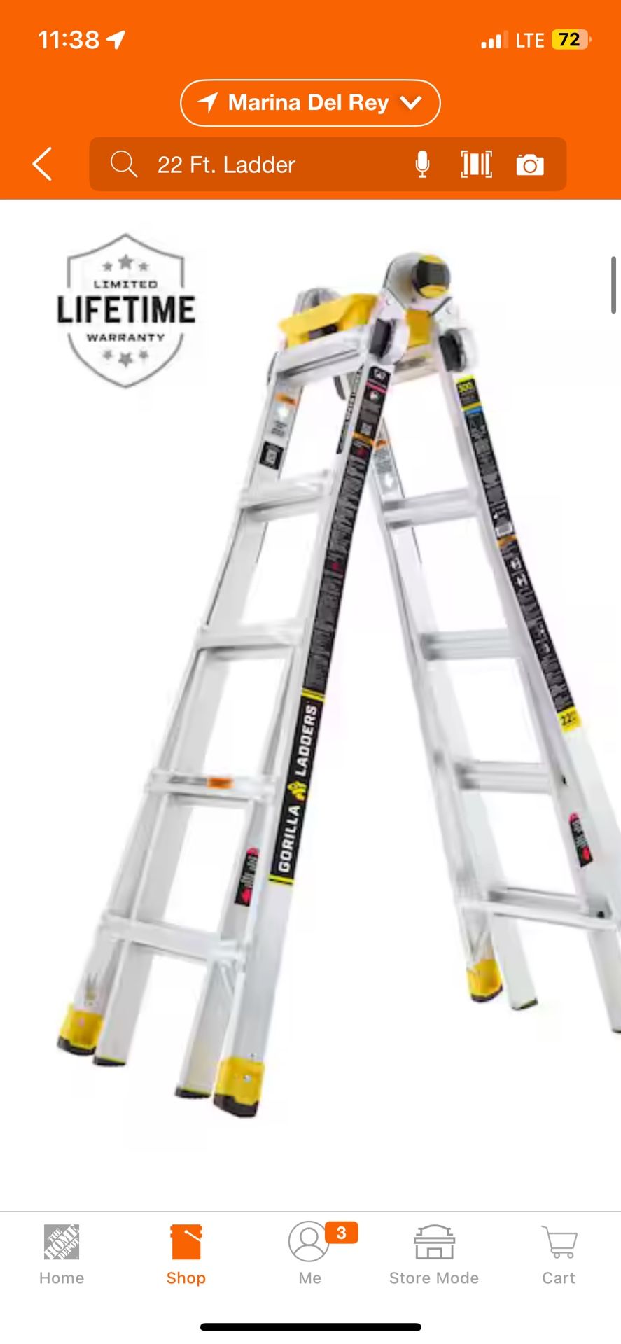 22 Ft Extendable Ladder