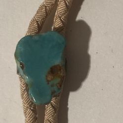 Vintage Bolo Tie Blue Turquoise Stone