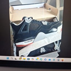 AIR JORDAN 4 RETRO BRED REIMAGINED SHOES SIZE 8.5