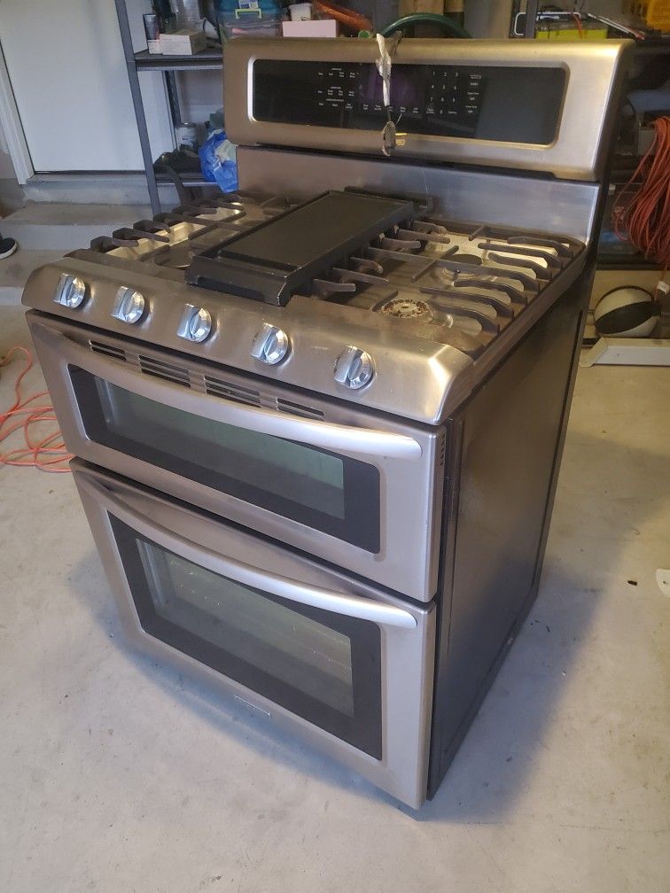 KitchenAid Double Oven Gas Range and Electric Microwave