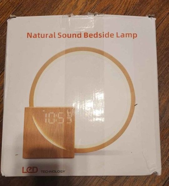 LED Bedside Lamp with Touch Control, Nature Sounds, and Alarm