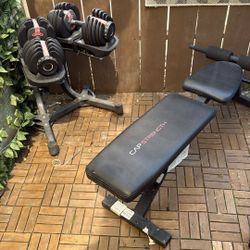 Adjustable 5-52.5 lbs dumbbells, stand and adjustable Bench