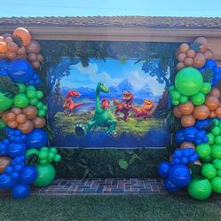 The Good Dinosaur 1st Birthday Boys Balloon Backdrop