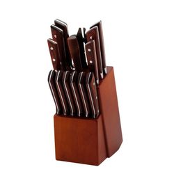 15 piece Stainless Steel Kitchen Knife Sets with Wooden Block