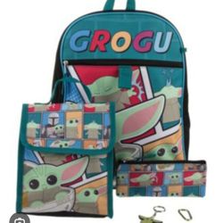 Grogu 5 Pieces Backpack Set