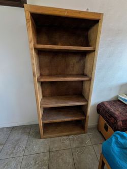 Tall Wooden Bookcase 5-Shelf
