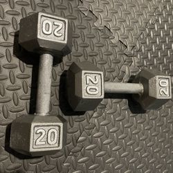 Cast Iron Hex Dumbbells 20 pounds  